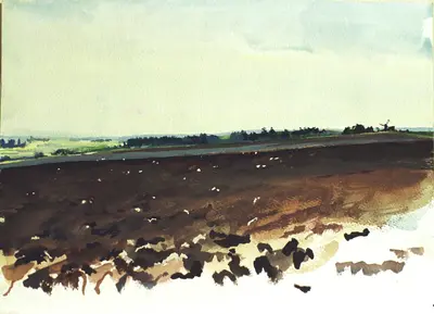 Dark Loam Fields with Sarre Windmill